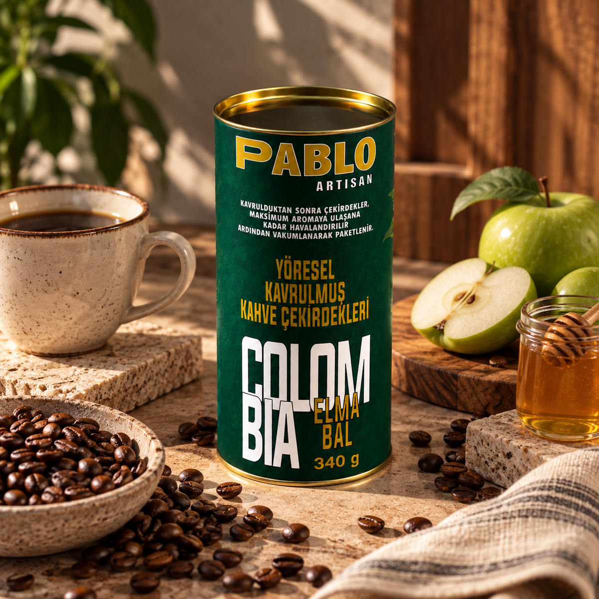 Colombia Yöresel Çekirdek Kahve 340 g | Pablo Artisan Coffee
